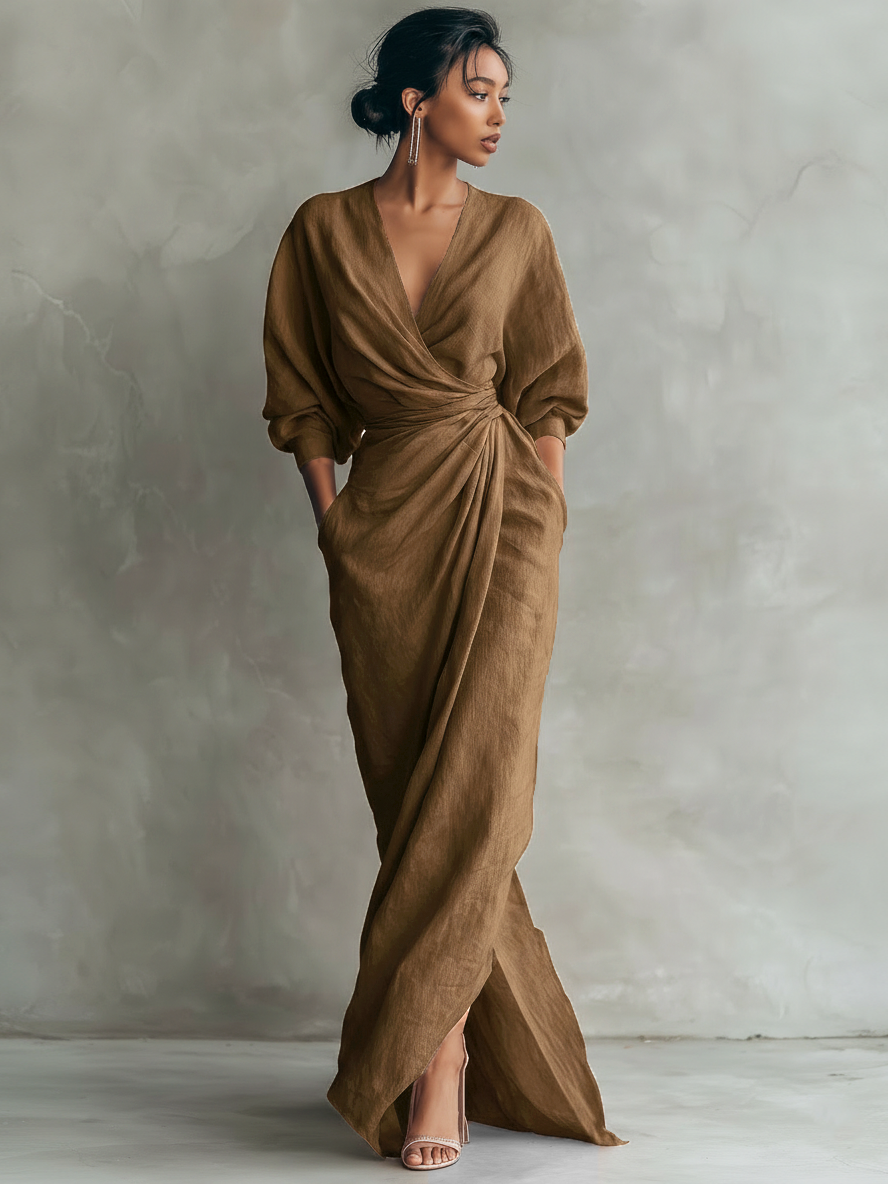 Lina - Élégante Robe Maxi en Lin