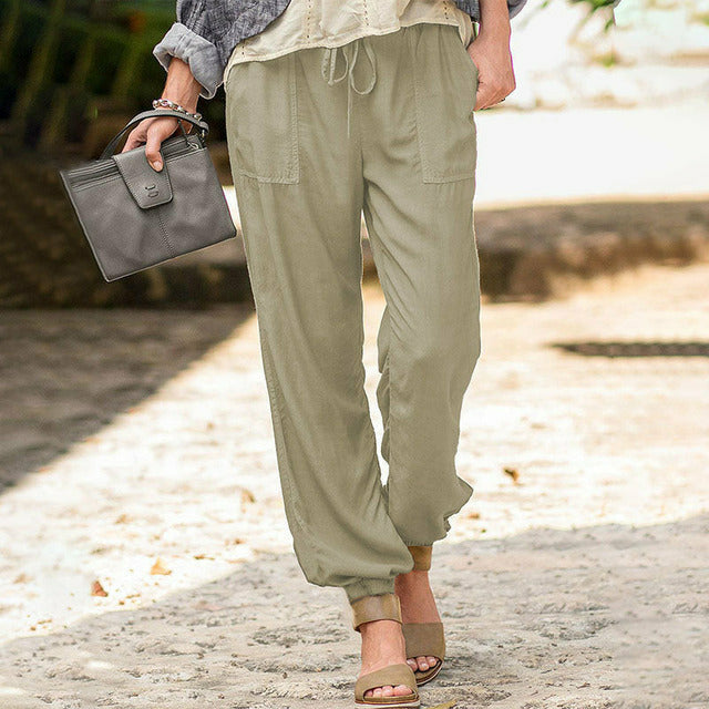 Solid Color Casual Pants