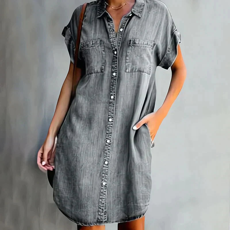Aubree - Robe Décontractée En Denim