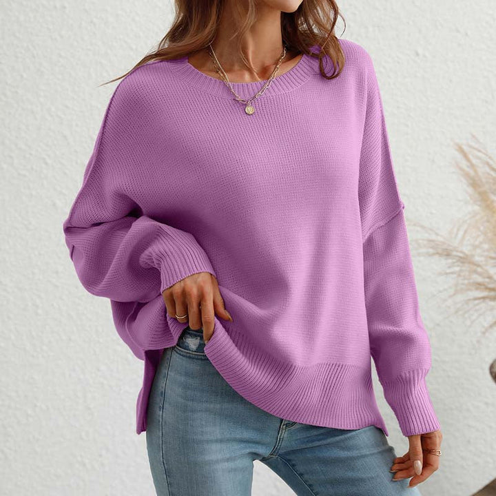 Casual Solid Colour Knit Sweater