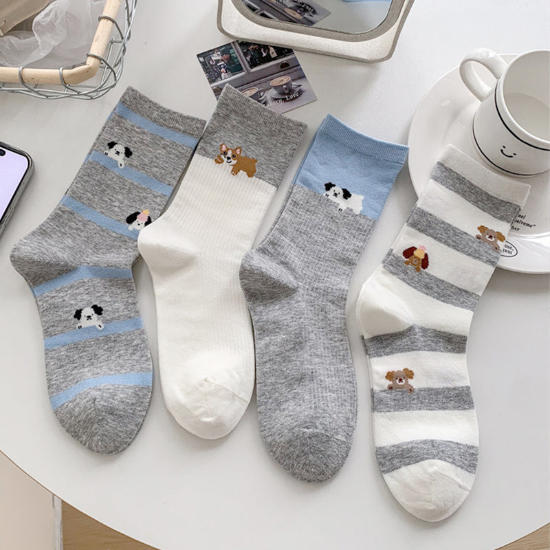 Casual Puppy Print Socks