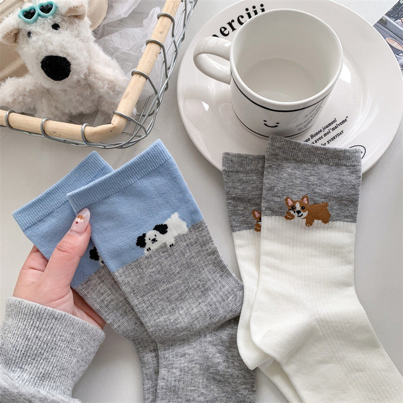 Casual Puppy Print Socks