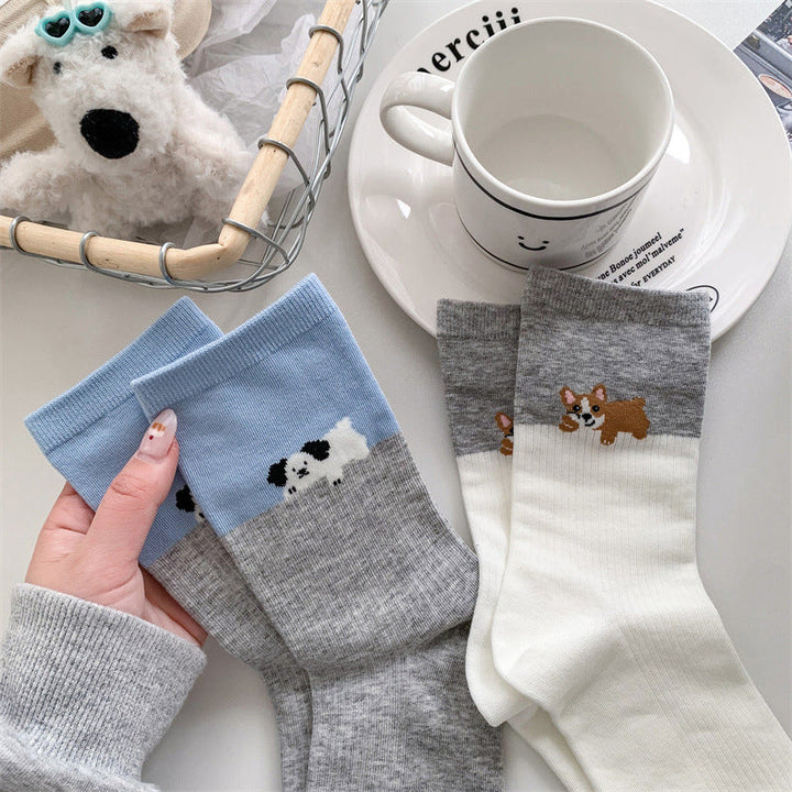 Casual Puppy Print Socks