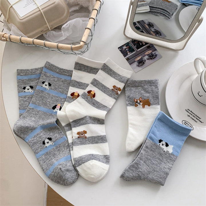 Casual Puppy Print Socks
