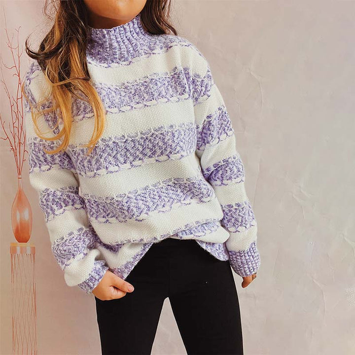 Casual Striped Knit Sweater