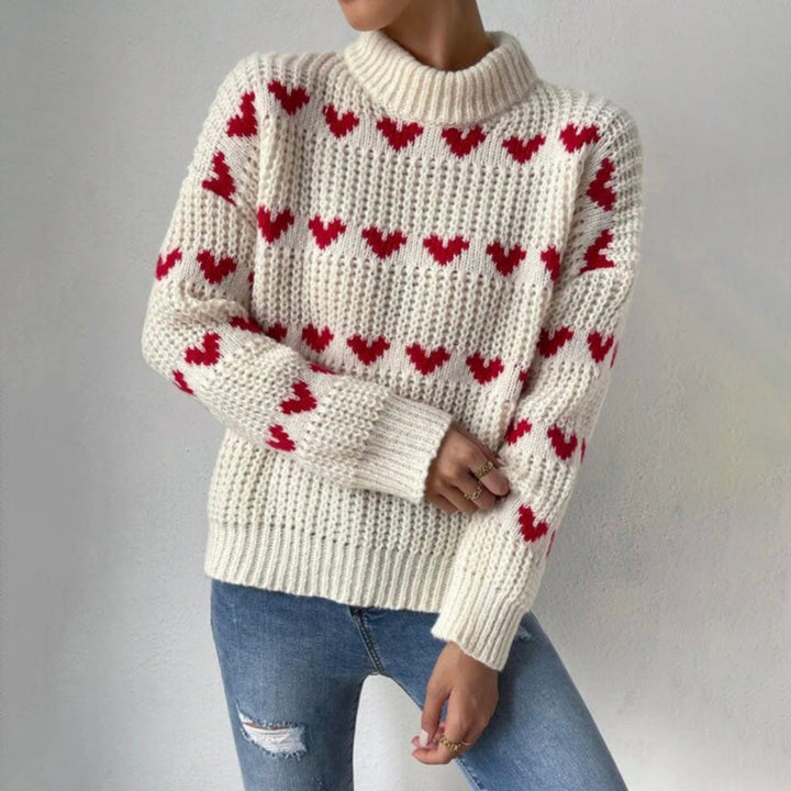 Casual Heart Knit Sweater