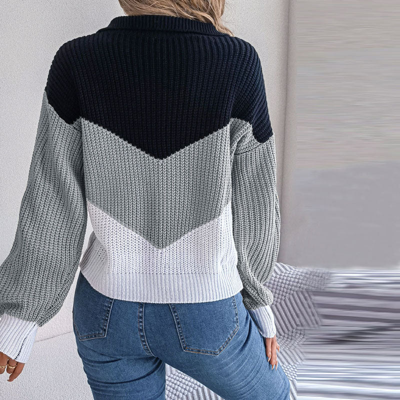 Colour Block Knit Sweater