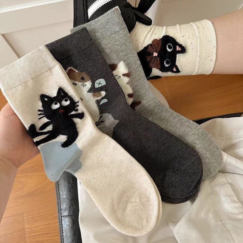 Casual Cat Print Socks