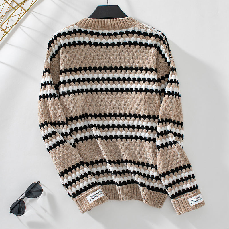 Casual Striped Knit Sweater