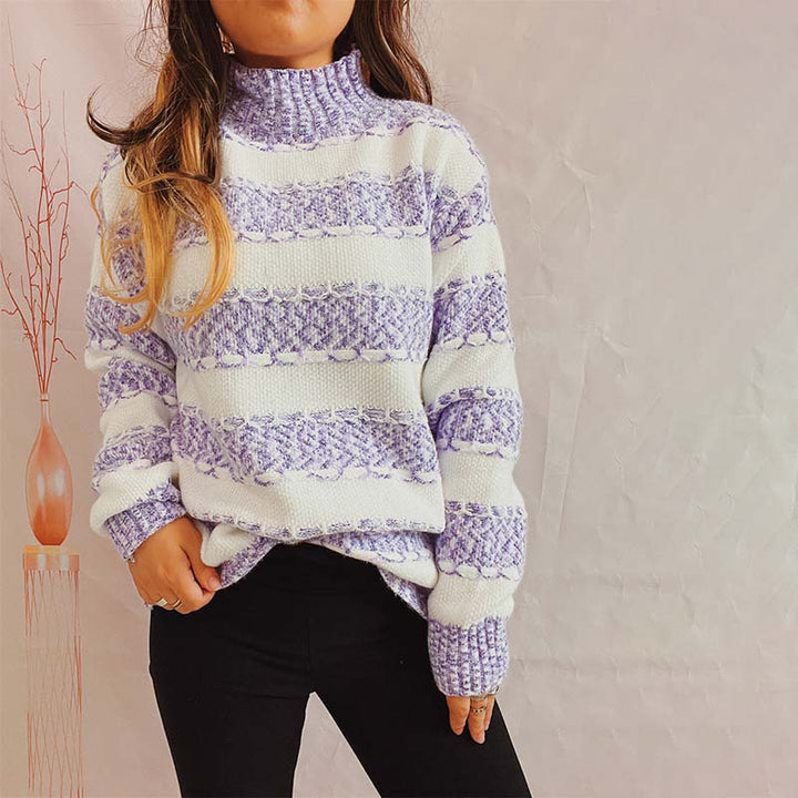 Casual Striped Knit Sweater