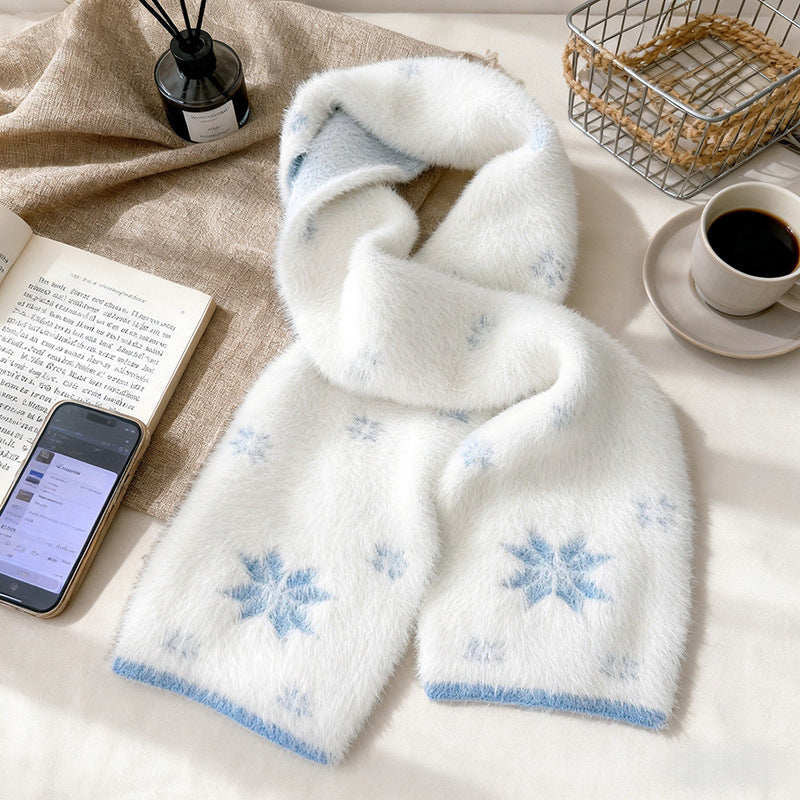 Warm Snowflake Pattern Scarf