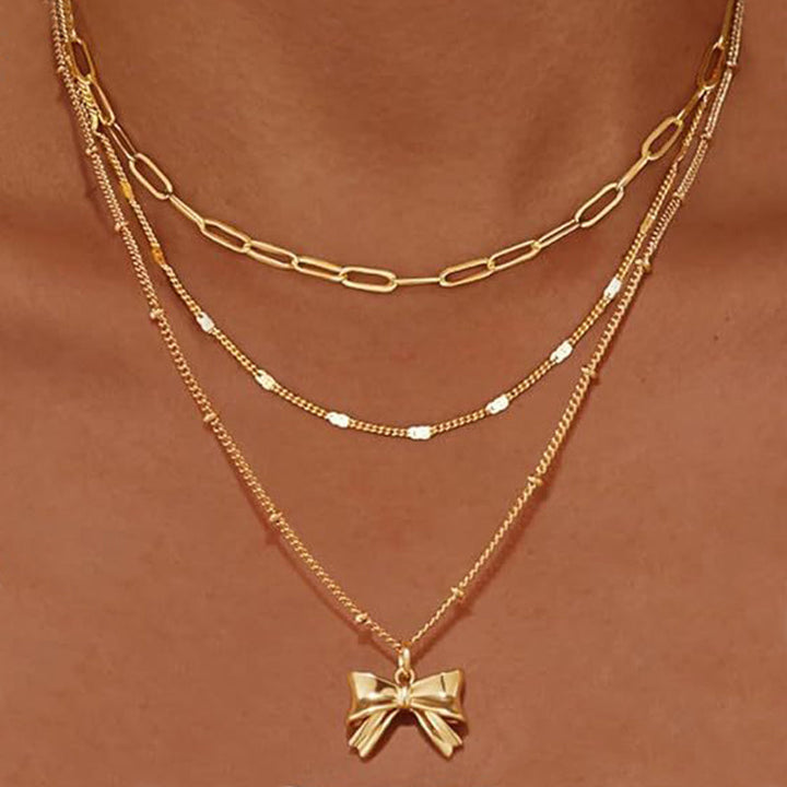 Vintage Bow Pendant Necklace