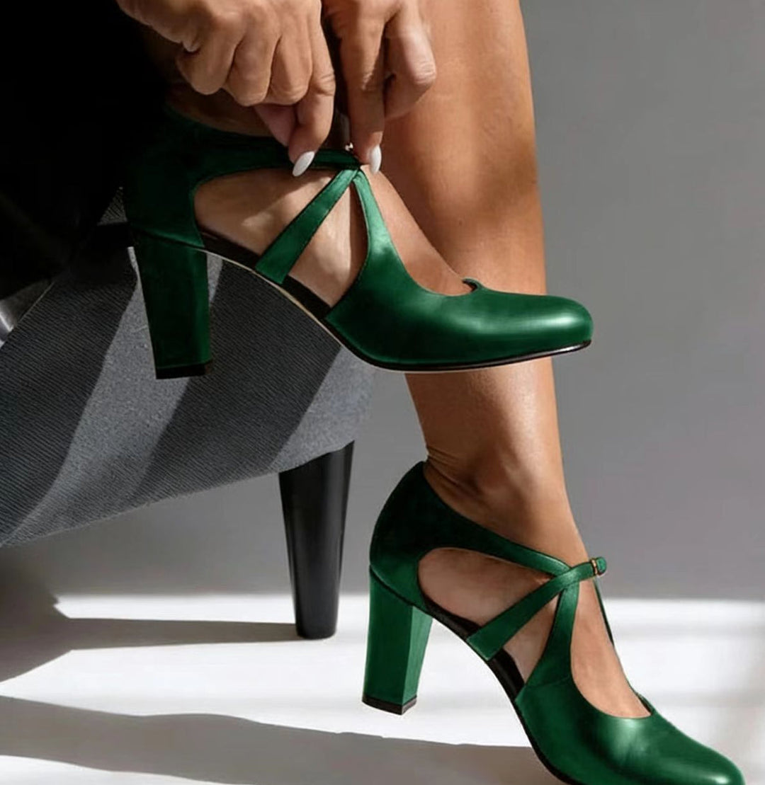 Camille™ | Élégantes Talons Confort en Cuir Véritable