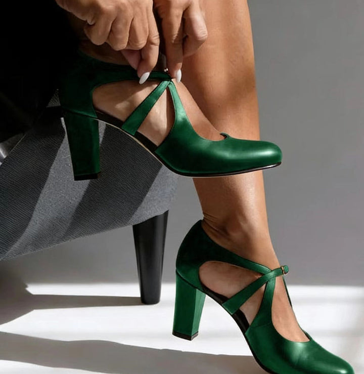 Camille™ | Élégantes Talons Confort en Cuir Véritable