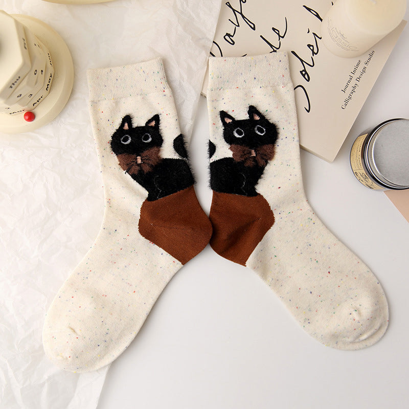 Casual Cat Print Socks