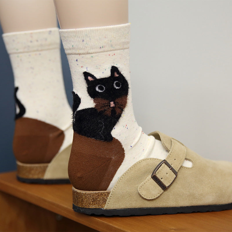 Casual Cat Print Socks