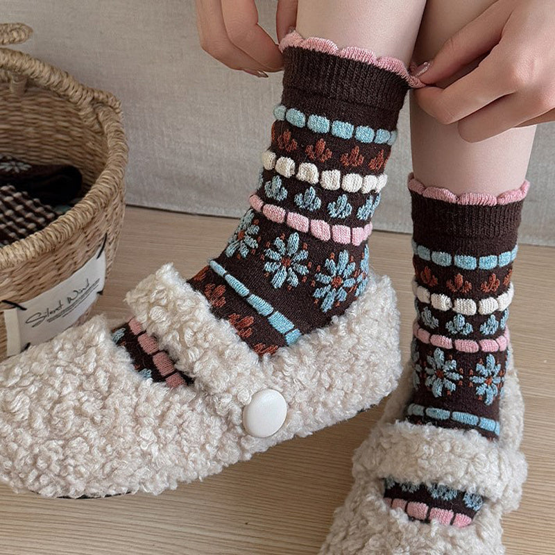 Warm Floral Socks