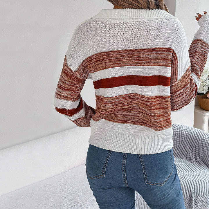 Casual Striped Knit Sweater