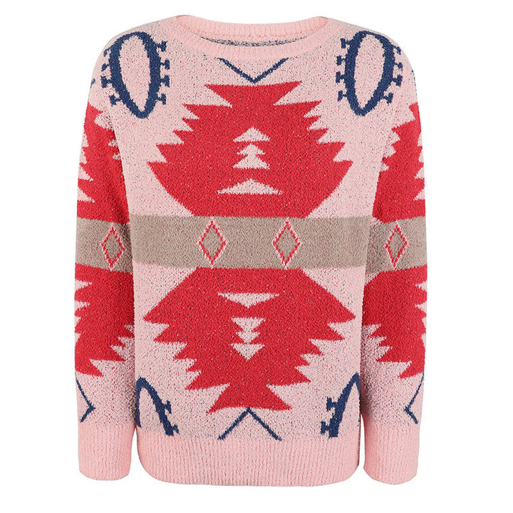 Casual Geometric Knit Sweater