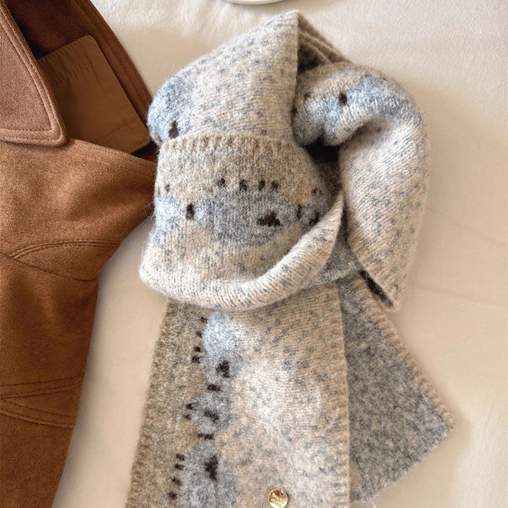 Warm Sheep Patterned Scarf