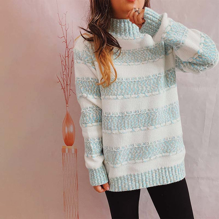 Casual Striped Knit Sweater