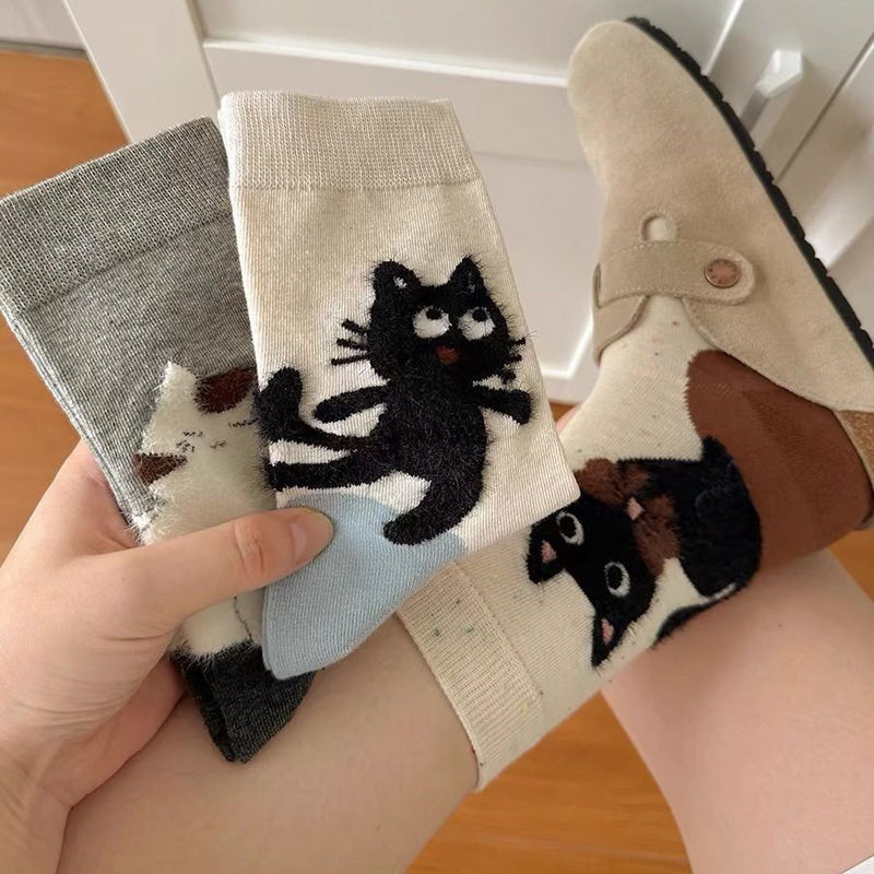 Casual Cat Print Socks