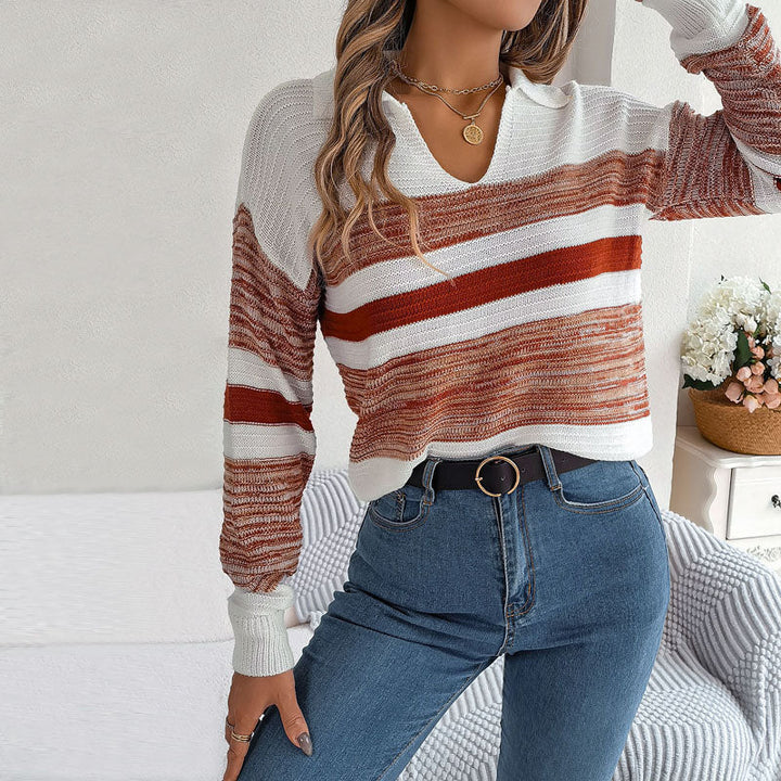 Casual Striped Knit Sweater