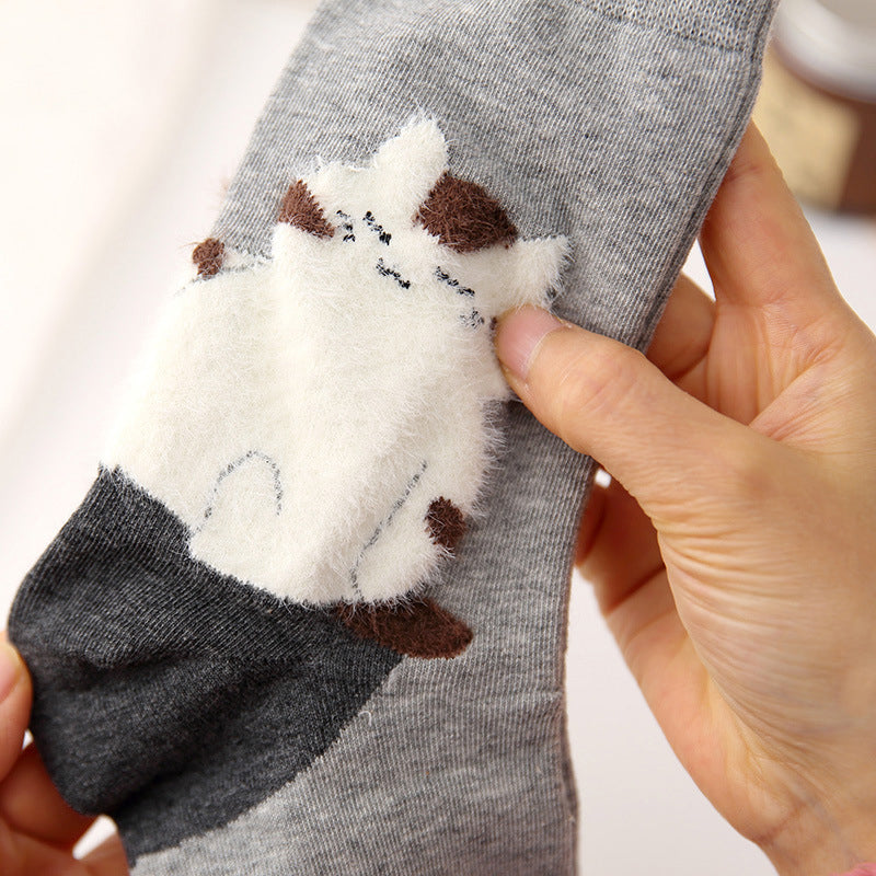 Casual Cat Print Socks