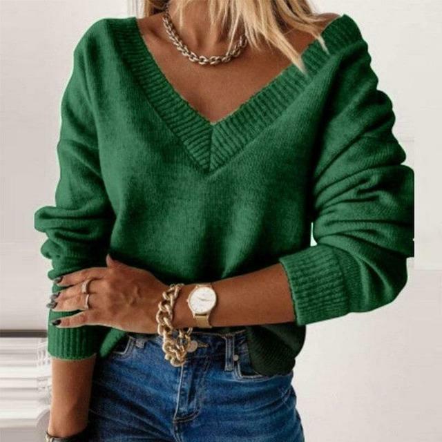 Casual Solid Knitted Sweater