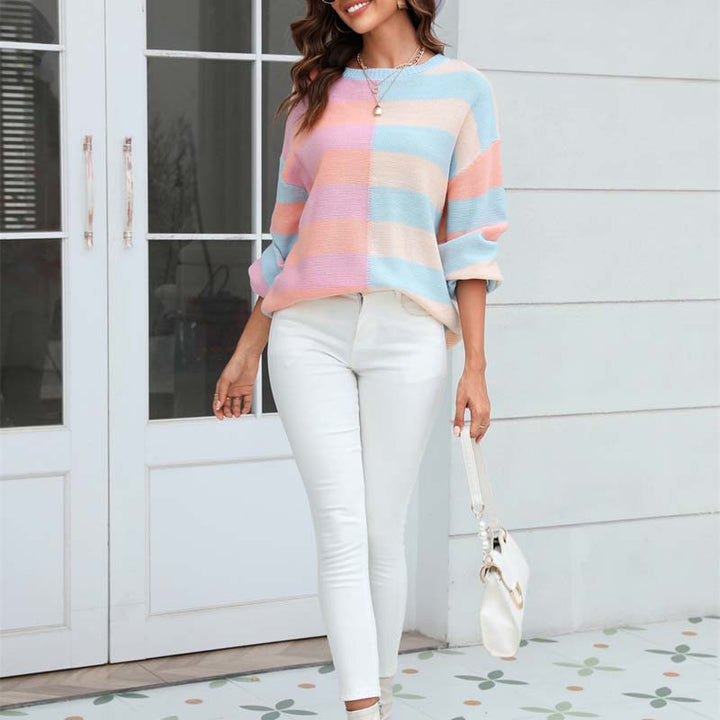 Casual Striped Knit Sweater