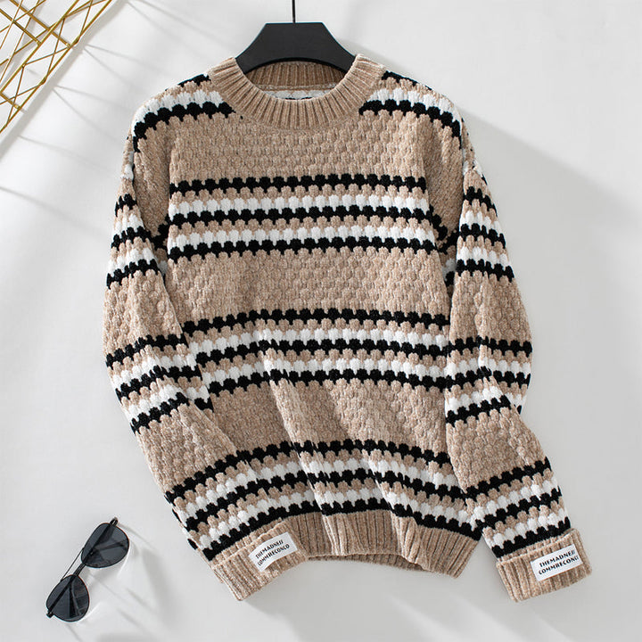 Casual Striped Knit Sweater