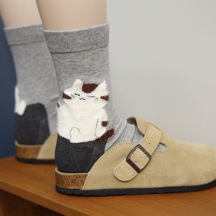 Casual Cat Print Socks