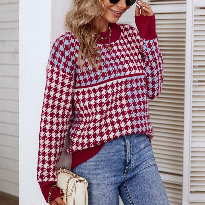 Casual Geometric Knit Sweater