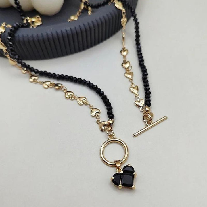 Vintage Beaded Pendant Necklace
