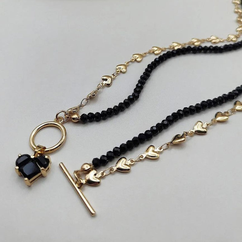 Vintage Beaded Pendant Necklace