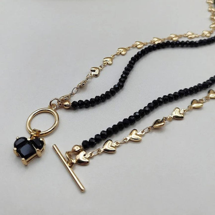 Vintage Beaded Pendant Necklace