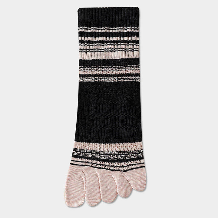 Colourful Striped Five-Toe Socks