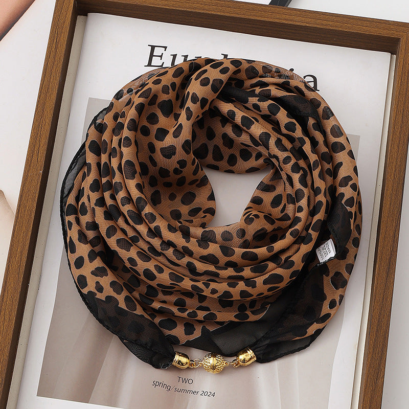 Vintage Leopard Print Scarf