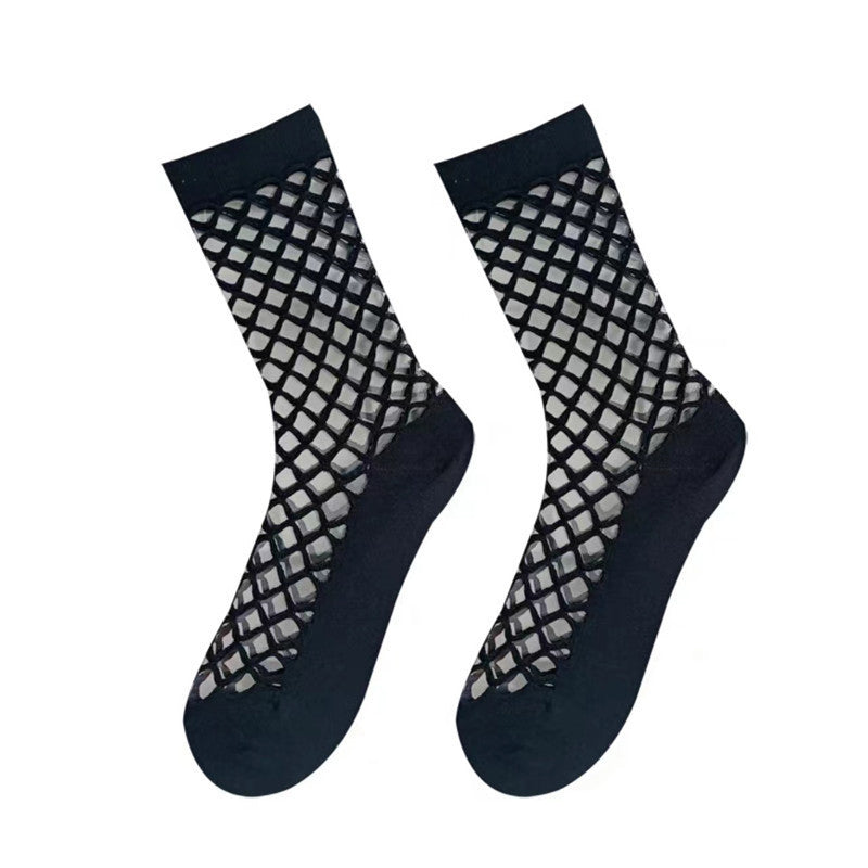 Solid Colour Mesh Socks