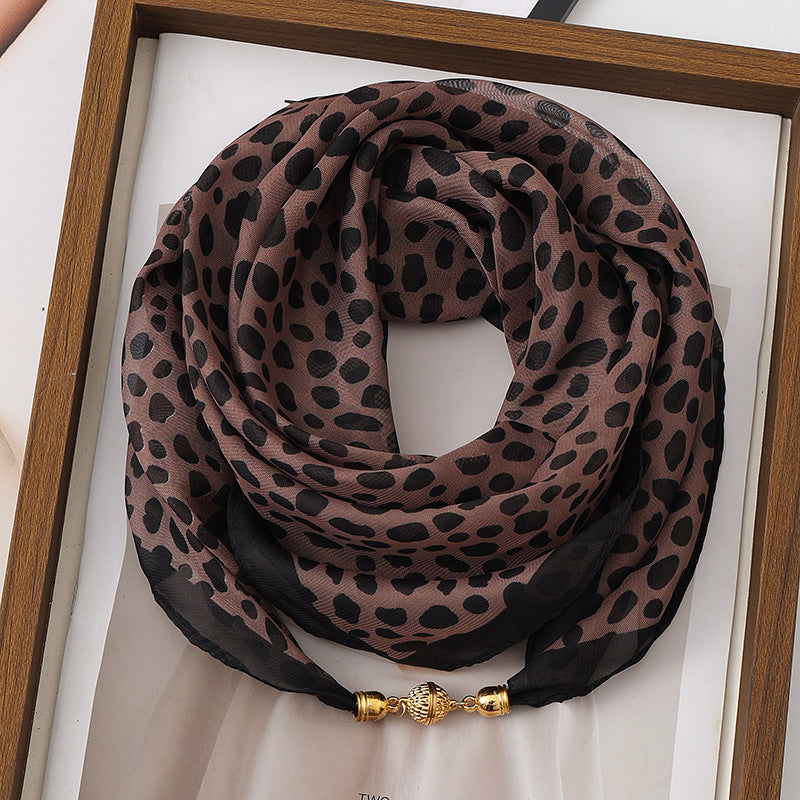 Vintage Leopard Print Scarf