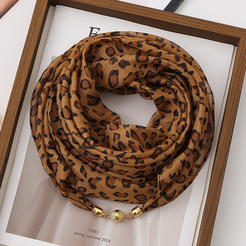 Vintage Leopard Print Scarf