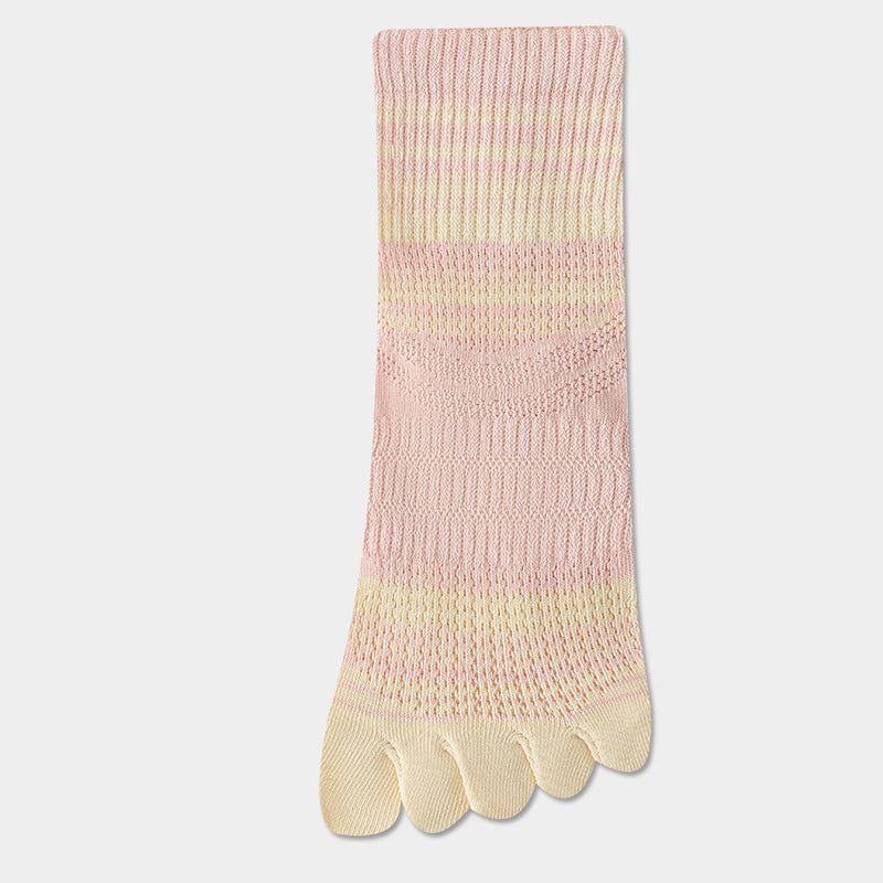 Colourful Striped Five-Toe Socks