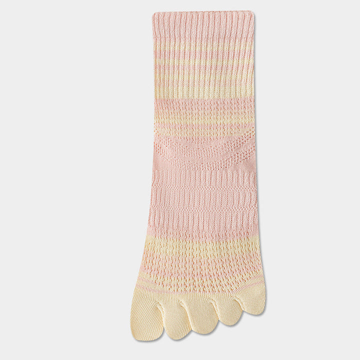 Colourful Striped Five-Toe Socks