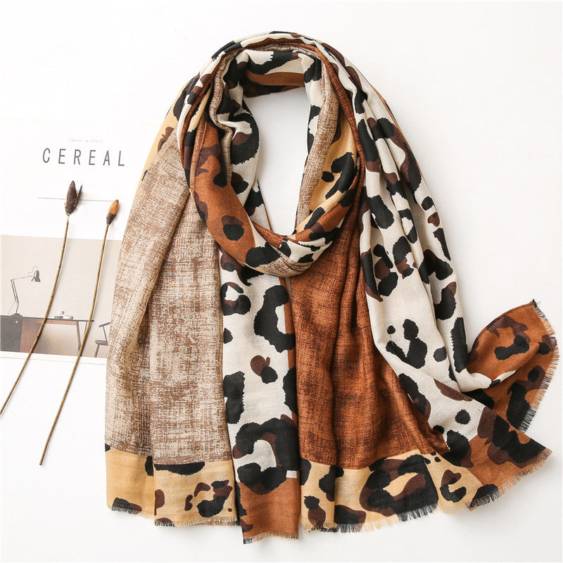 Casual Leopard Print Scarf