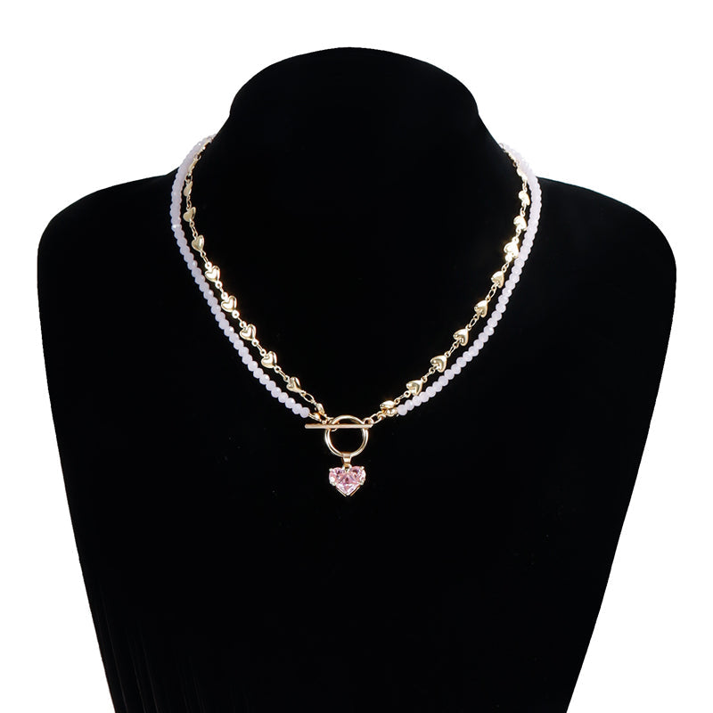 Vintage Beaded Pendant Necklace