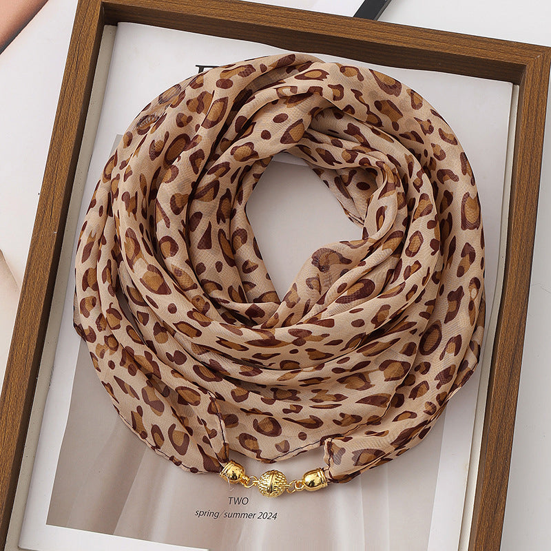 Vintage Leopard Print Scarf