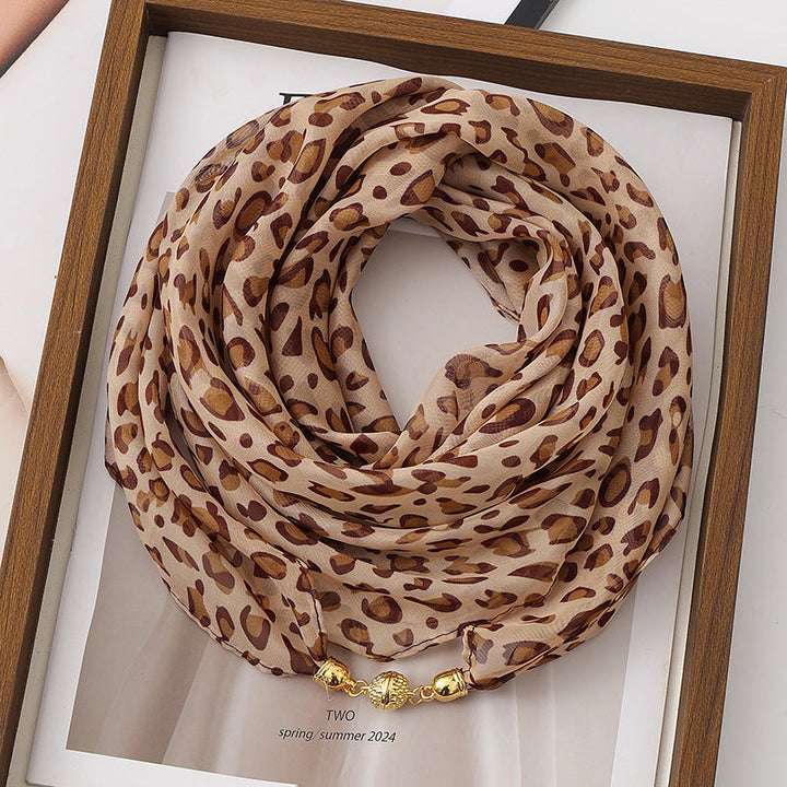 Vintage Leopard Print Scarf