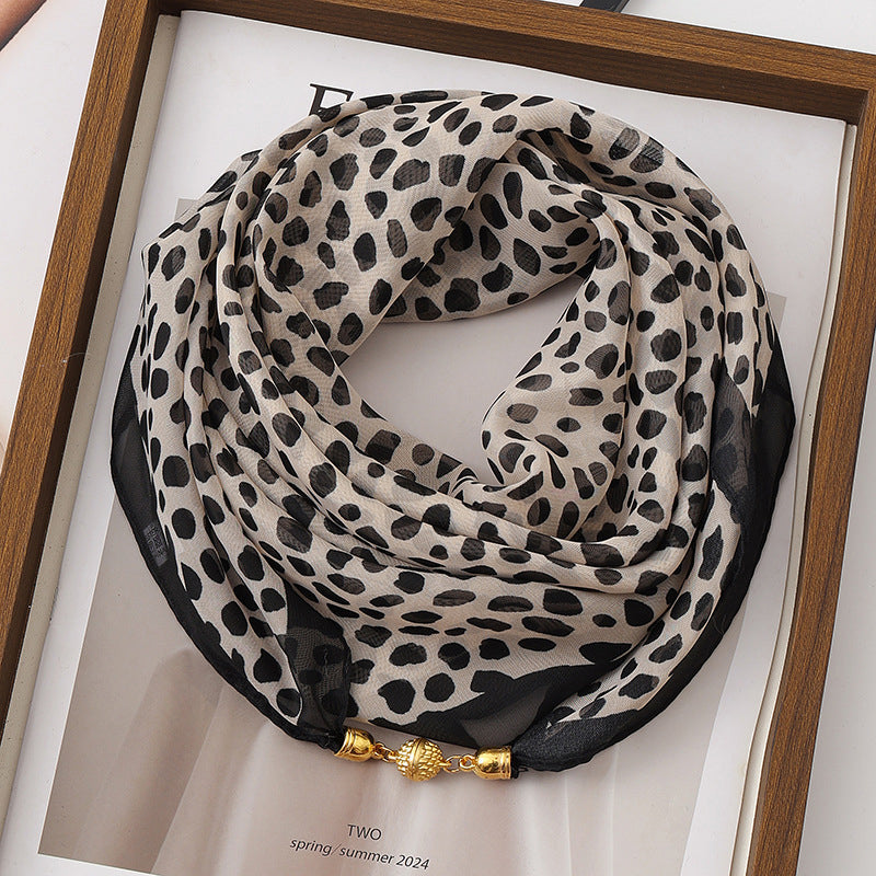 Vintage Leopard Print Scarf