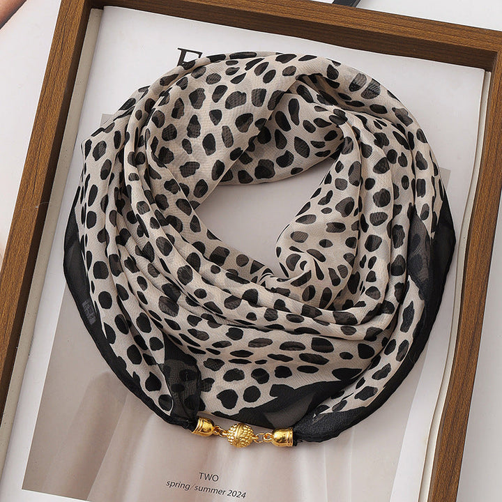 Vintage Leopard Print Scarf