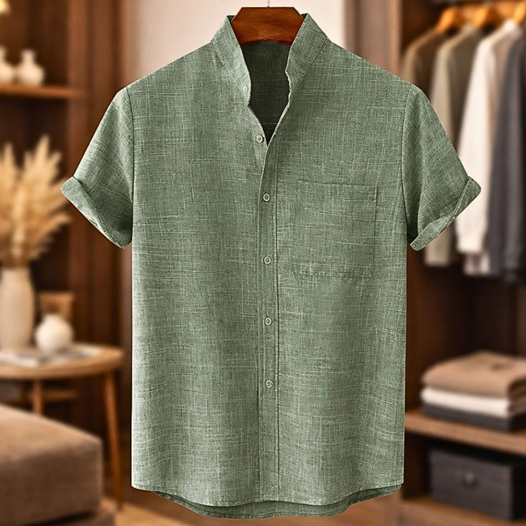 Chemise en Lin à Manches Courtes